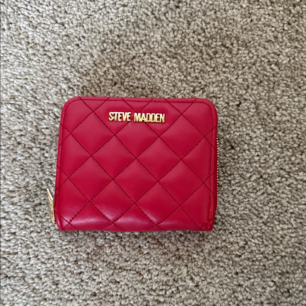 Steve Madden Quilted Red Wallet